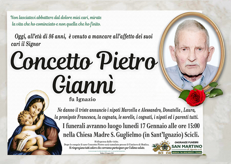 Necrologi: Concetto Pietro Giannì