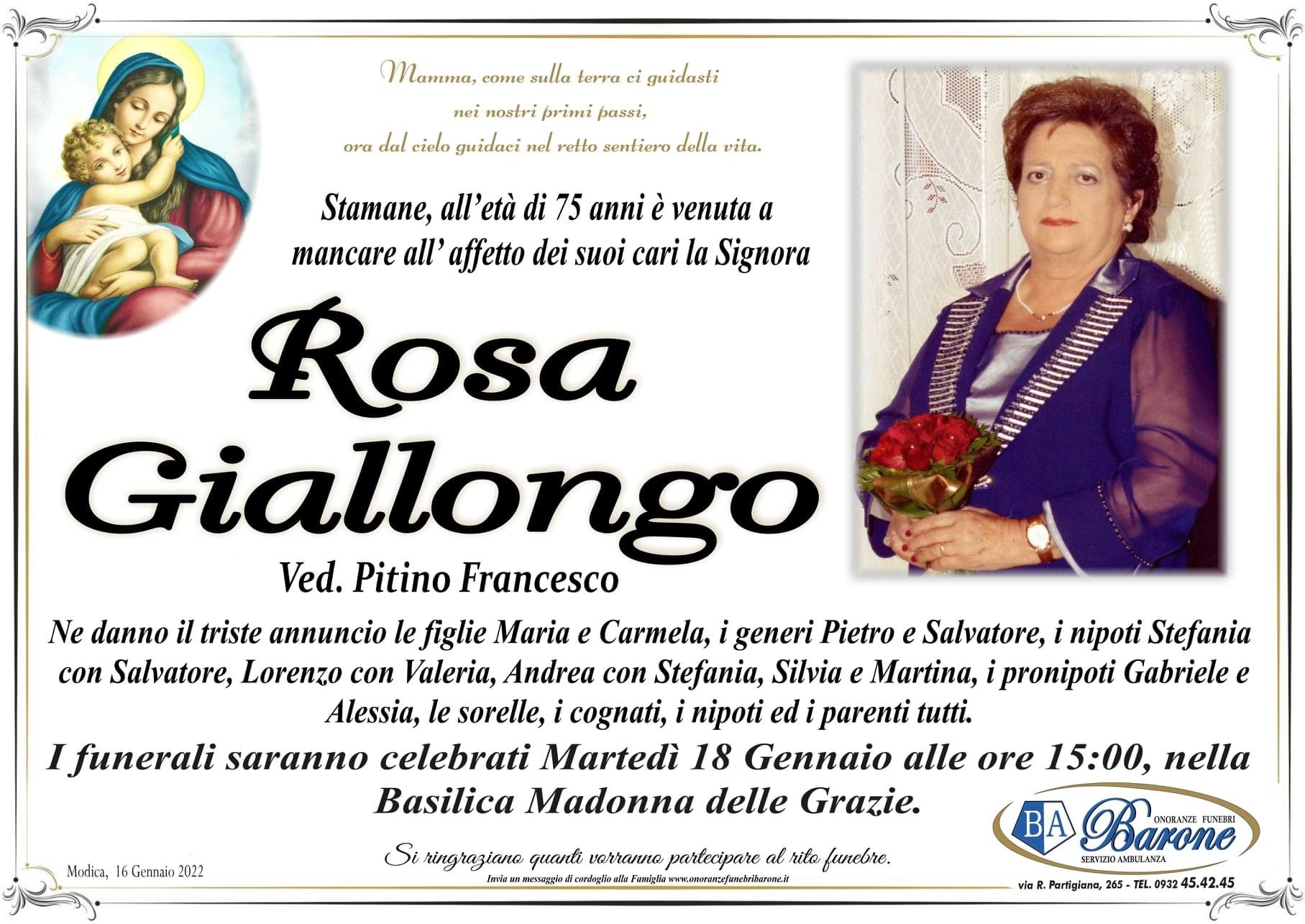 Necrologi: Rosa Giallongo