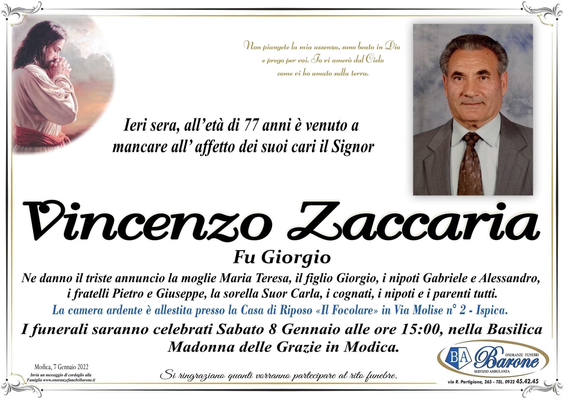 Necrologi: Vincenzo Zaccaria