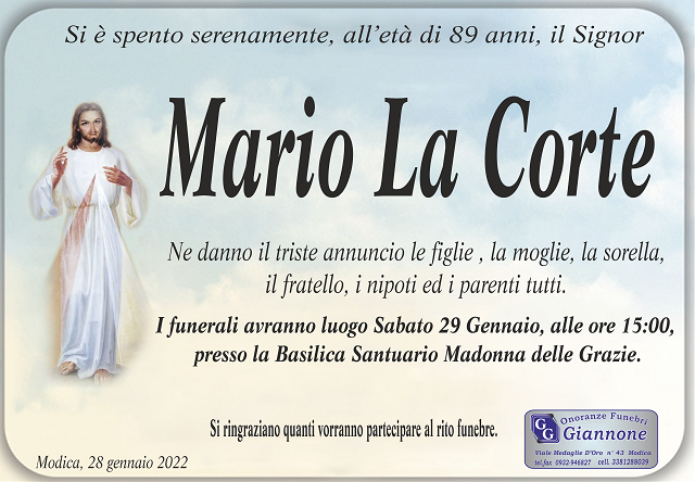 Necrologi: Mario La Corte