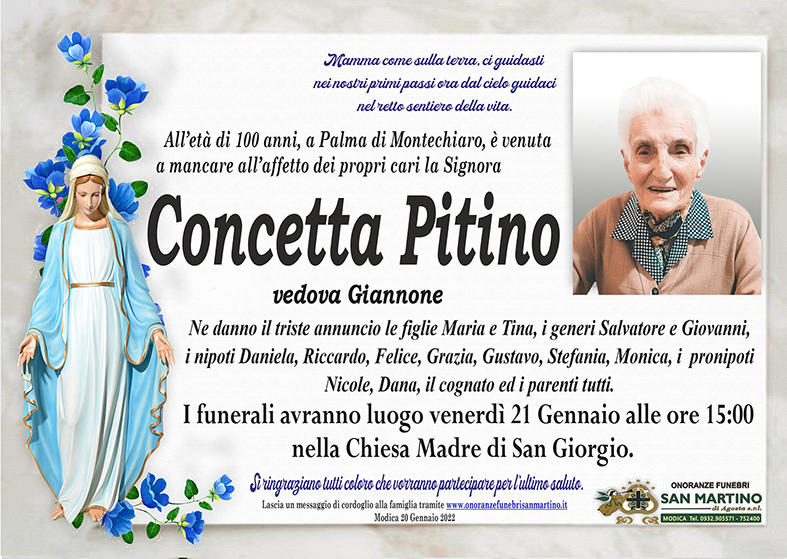 Necrologi: Concetta Pitino
