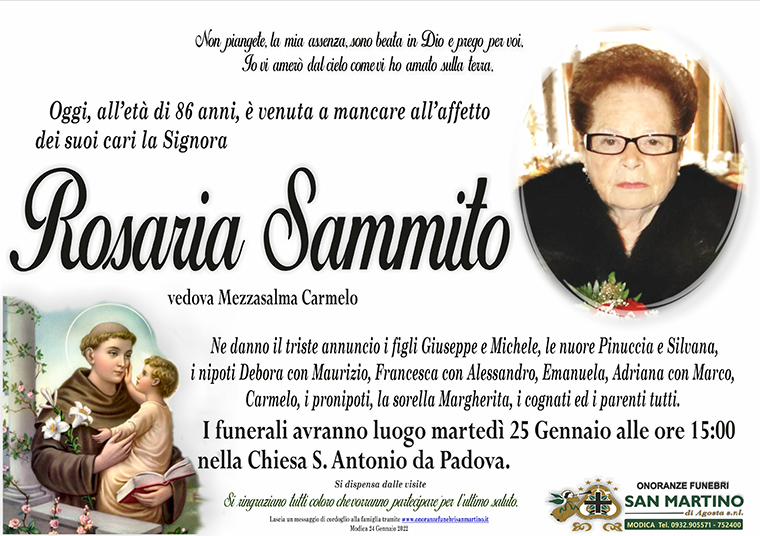 Necrologi: Rosaria Sammito