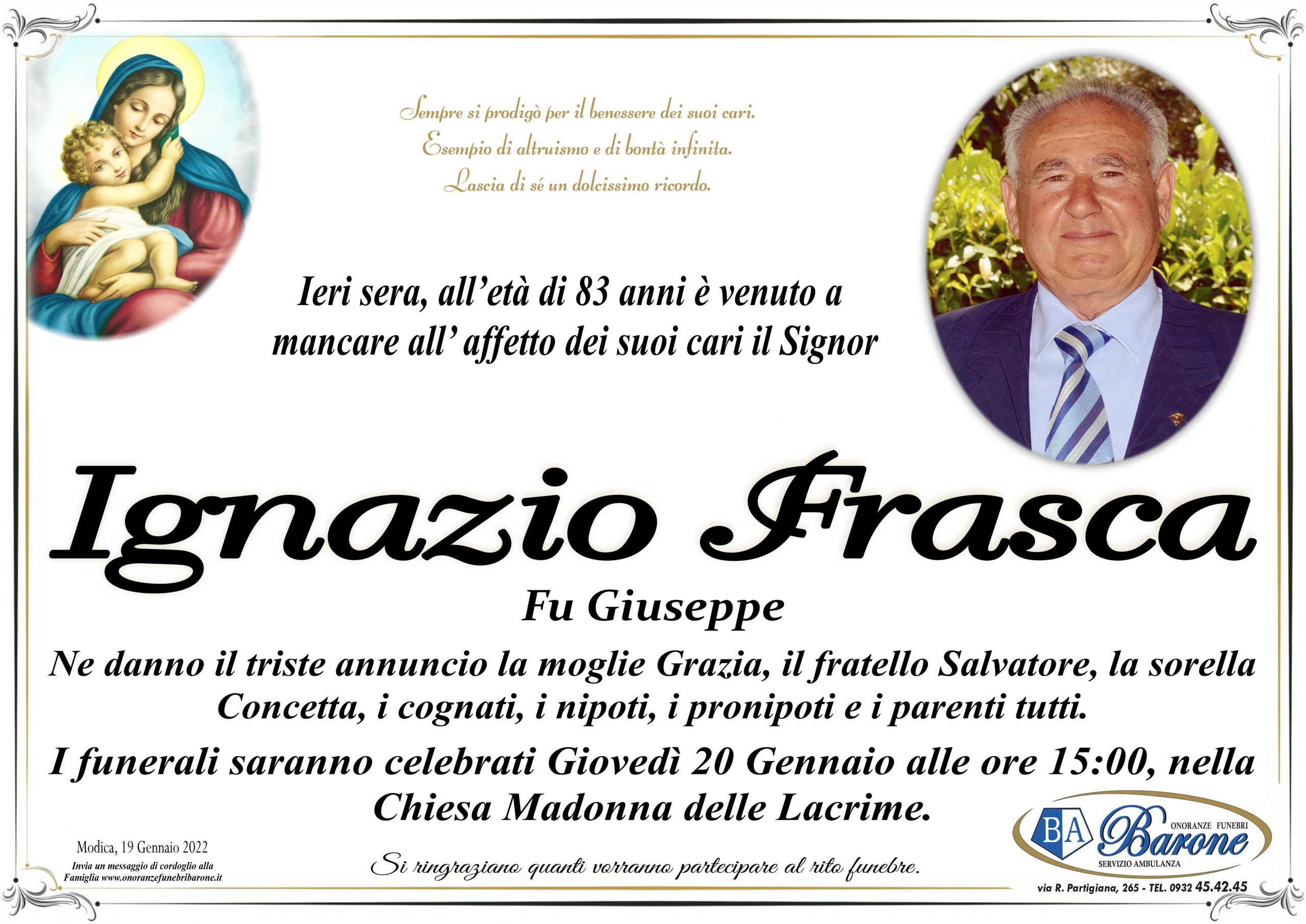 Necrologi: Ignazio Frasca