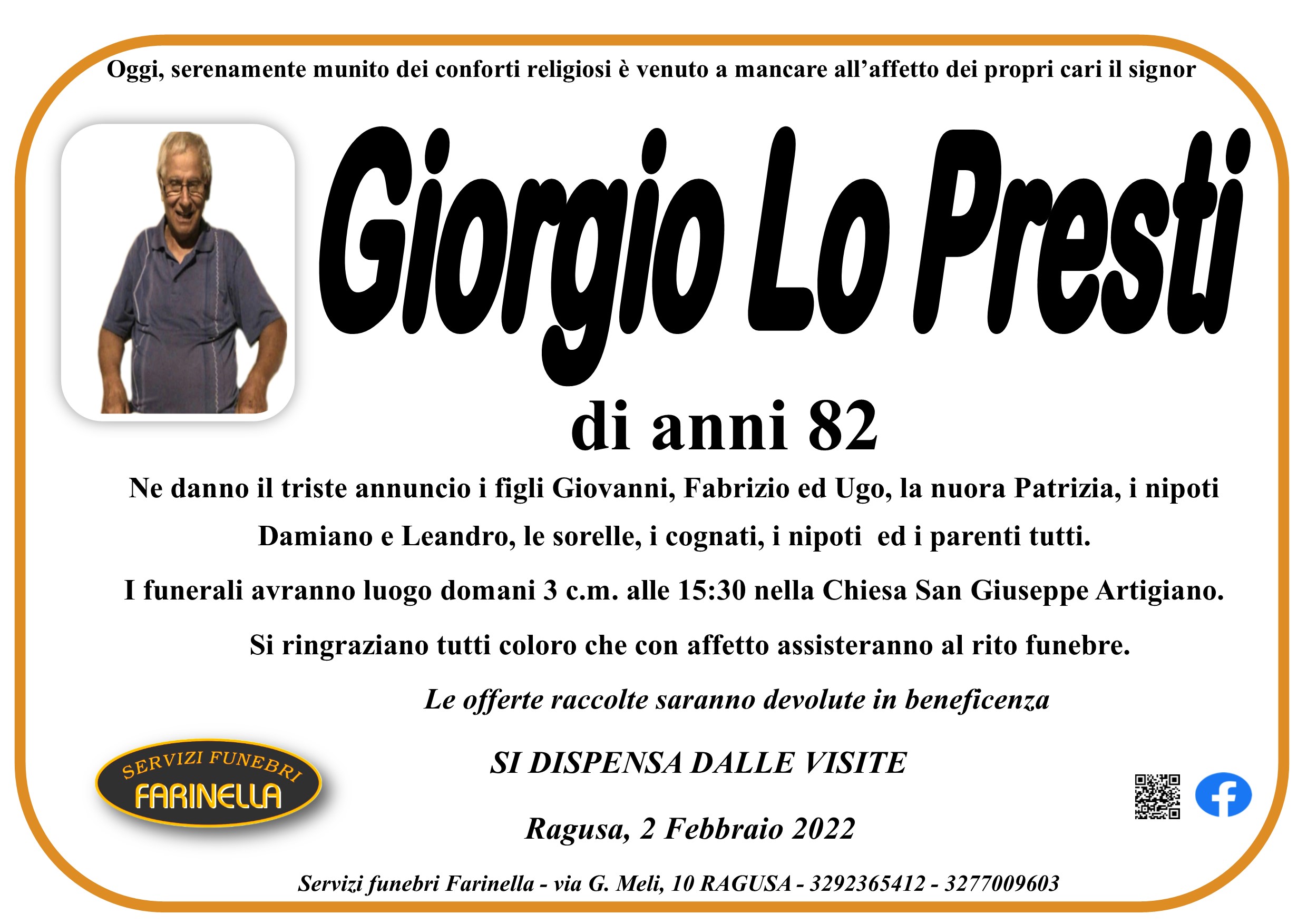 Necrologi: Giorgio Lo Presti