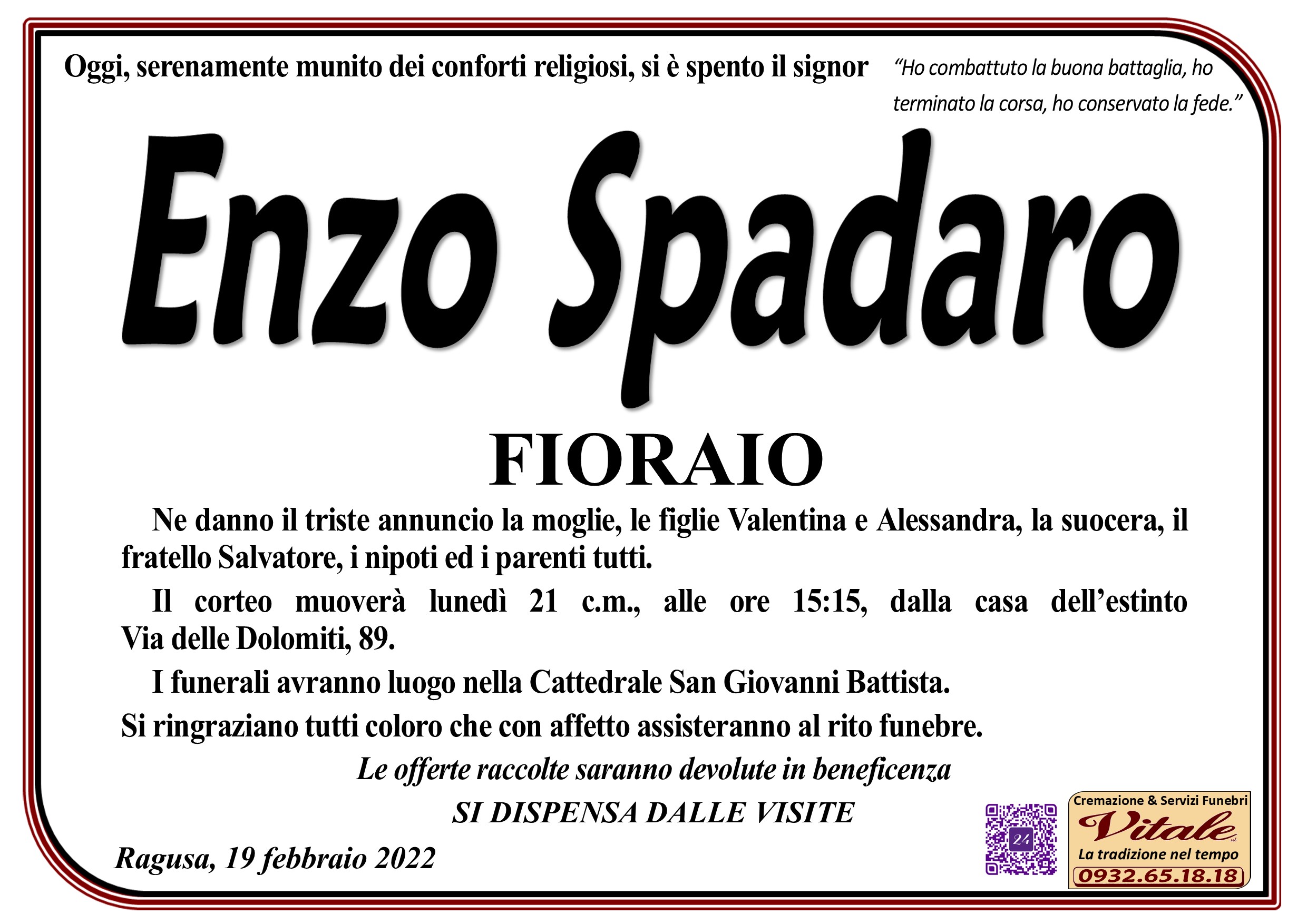 Necrologi: Enzo Spadaro