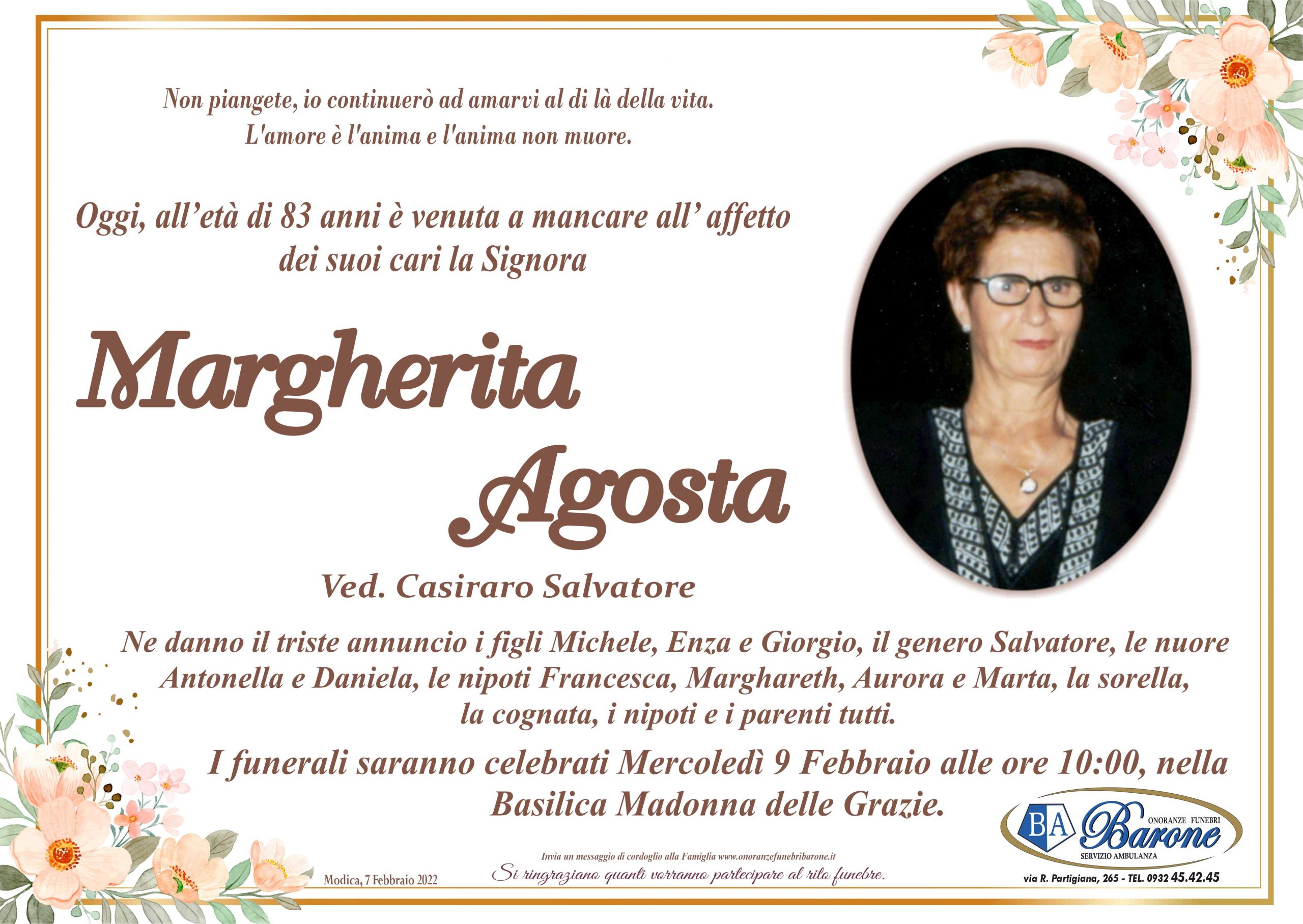 Necrologi: Margherita Agosta
