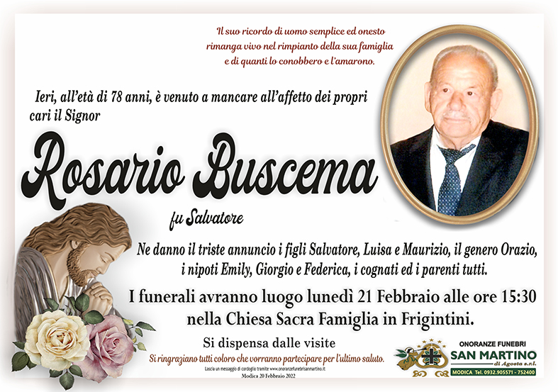 Necrologi: Rosario Buscema
