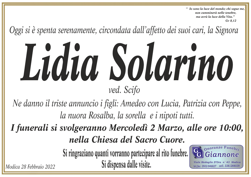Necrologi: Lidia Solarino