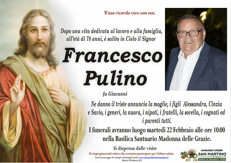 Necrologi: Francesco Pulino