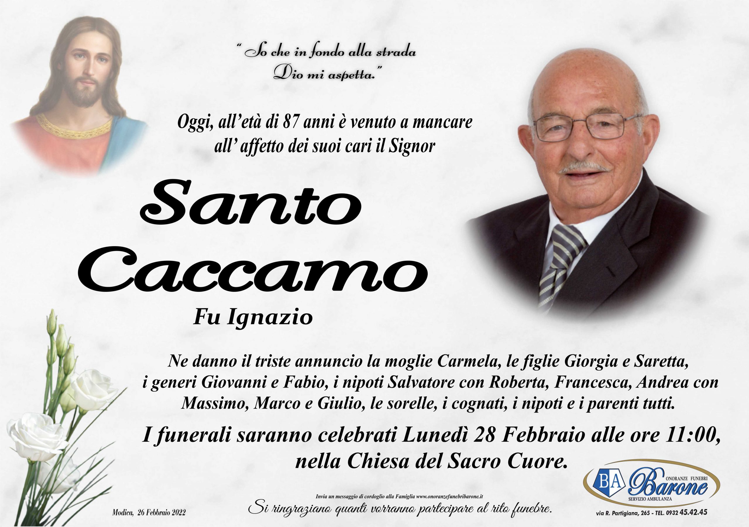 Necrologi: Santo Caccamo