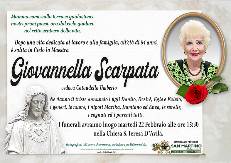 Necrologi: Giovannella Scarpata