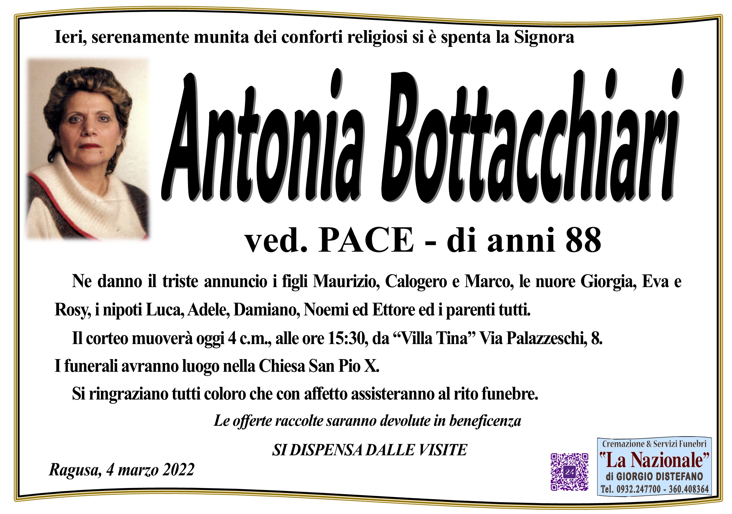 Necrologi: Antonia Bottacchiari