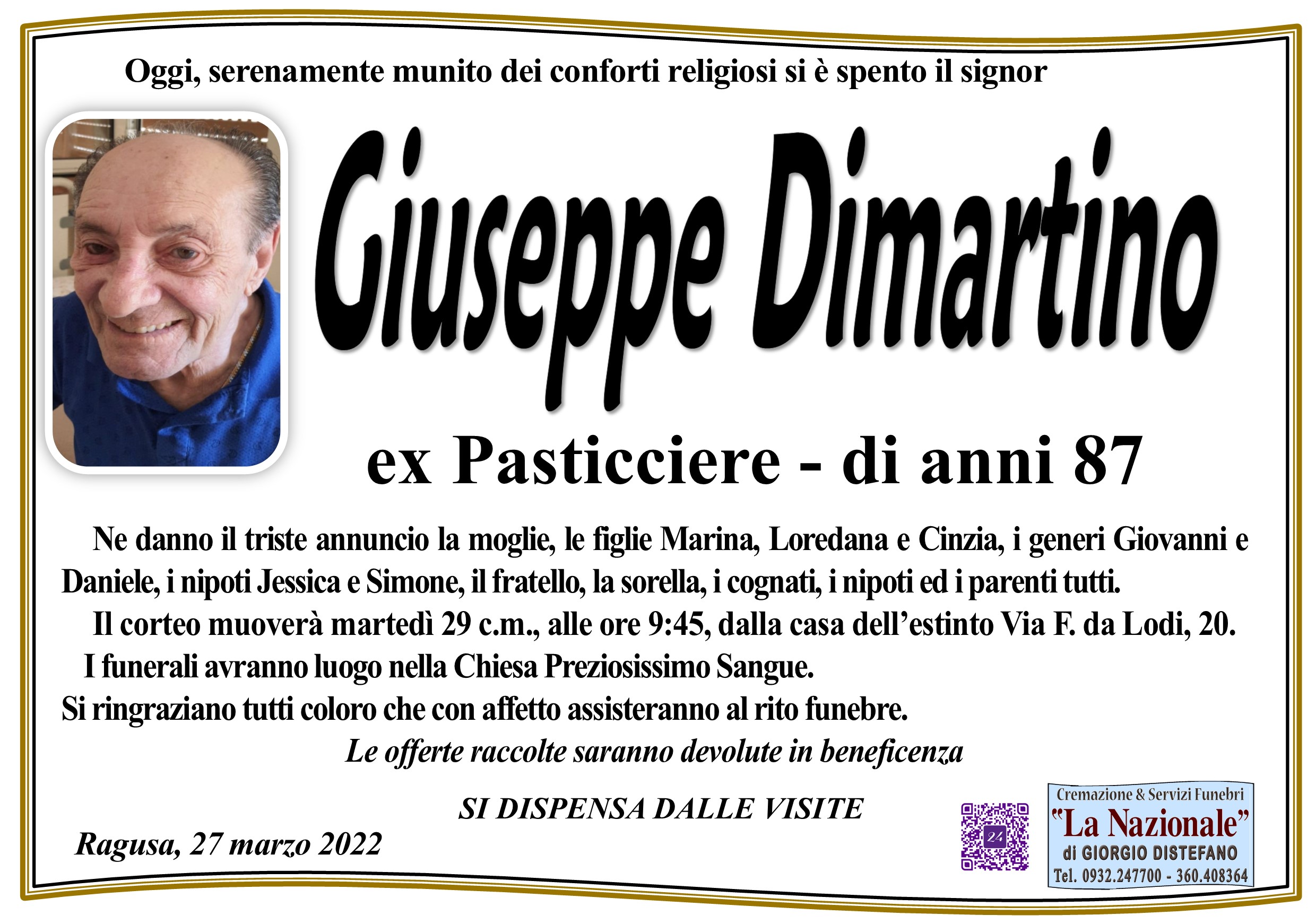 Necrologi: Giuseppe Dimartino