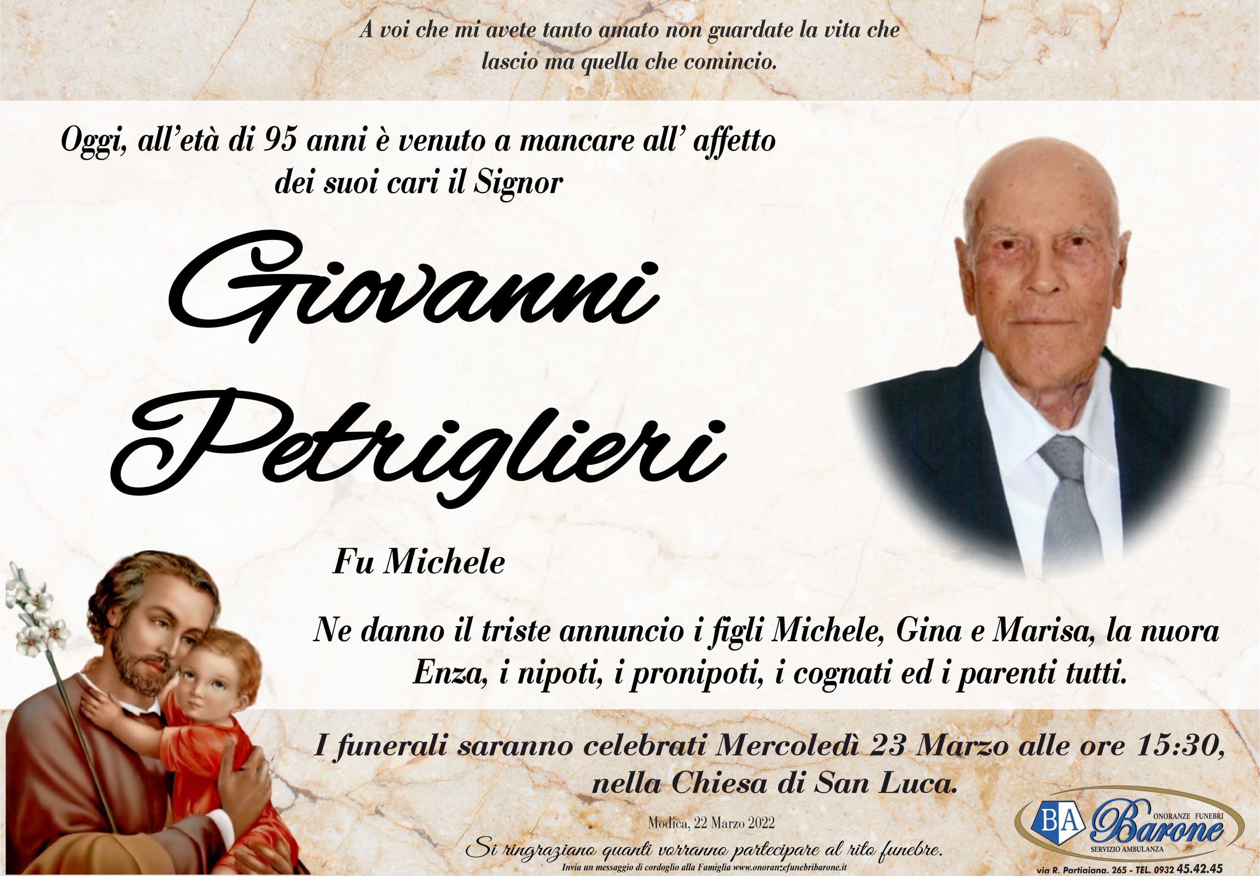 Necrologi: Giovanni Petriglieri