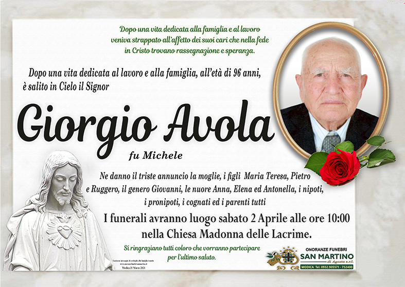Necrologi: Giorgio Avola