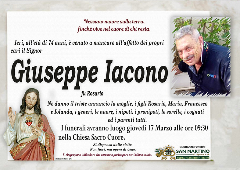 Necrologi: Giuseppe Iacono