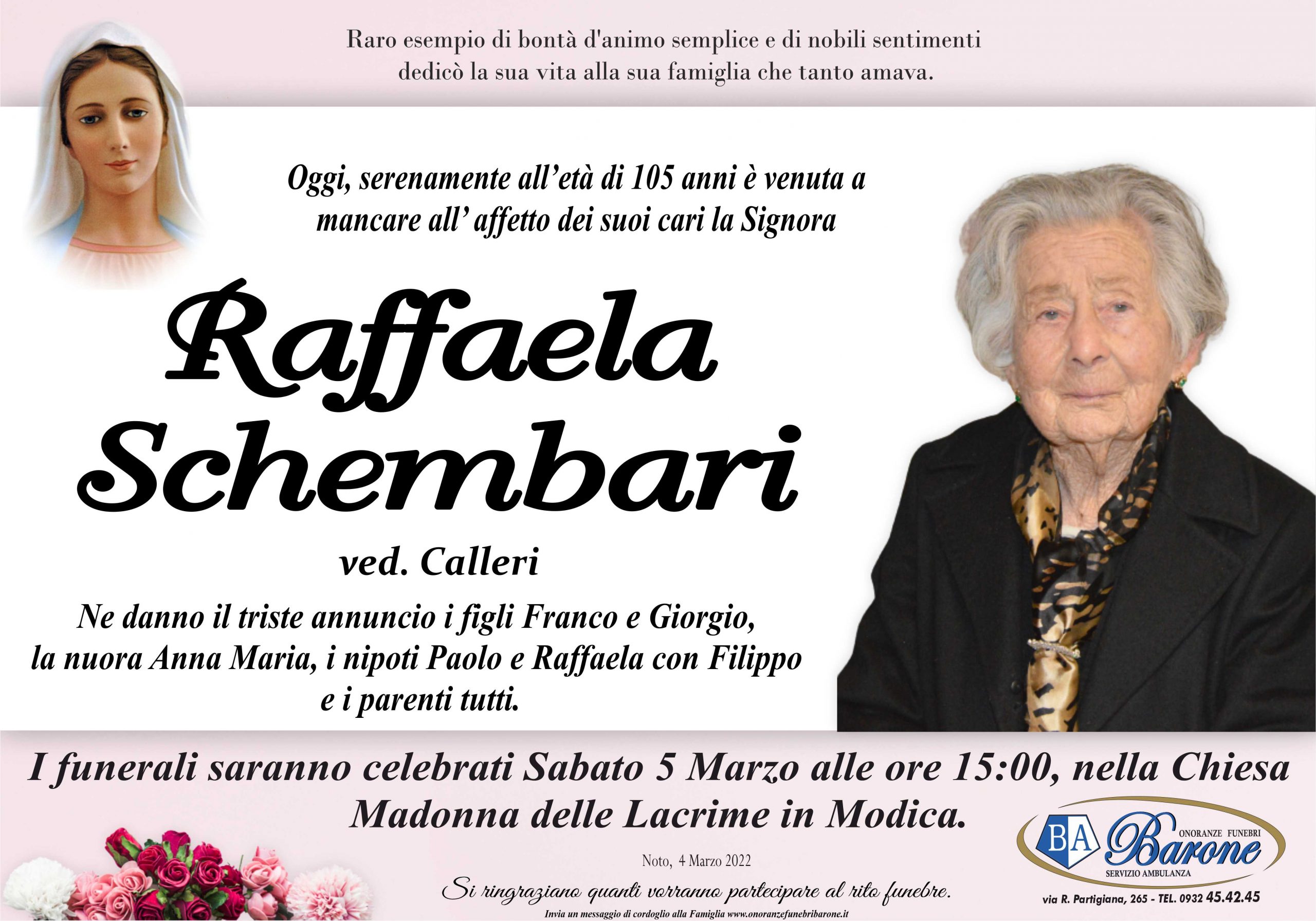 Necrologi: Raffaela Schembari