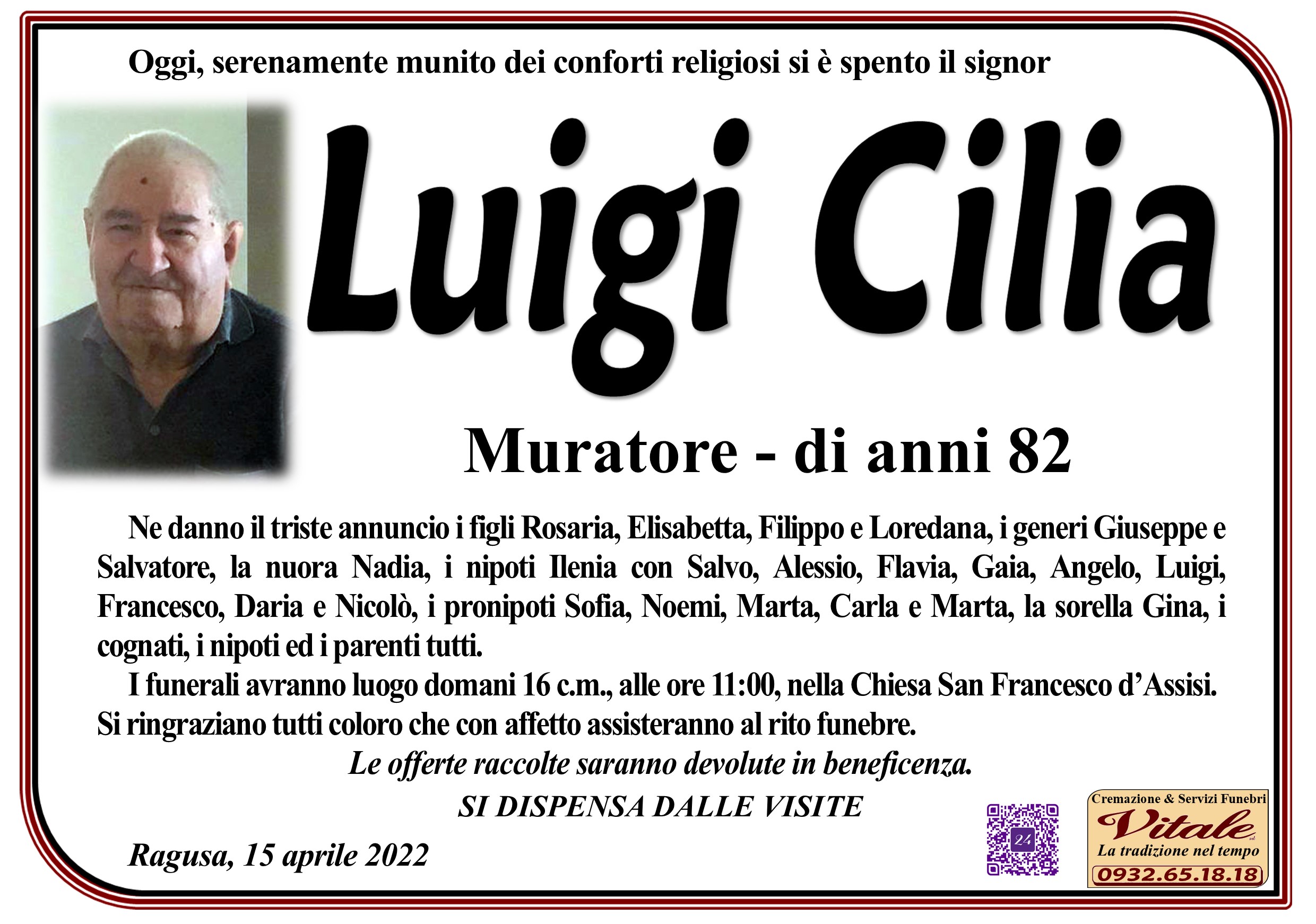 Necrologi: Luigi Cilia