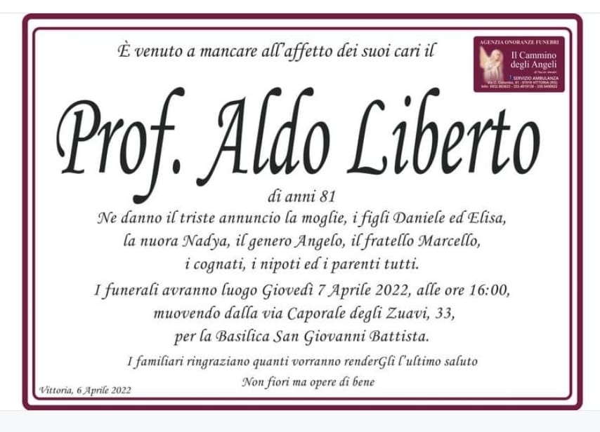 Necrologi: Aldo Liberto