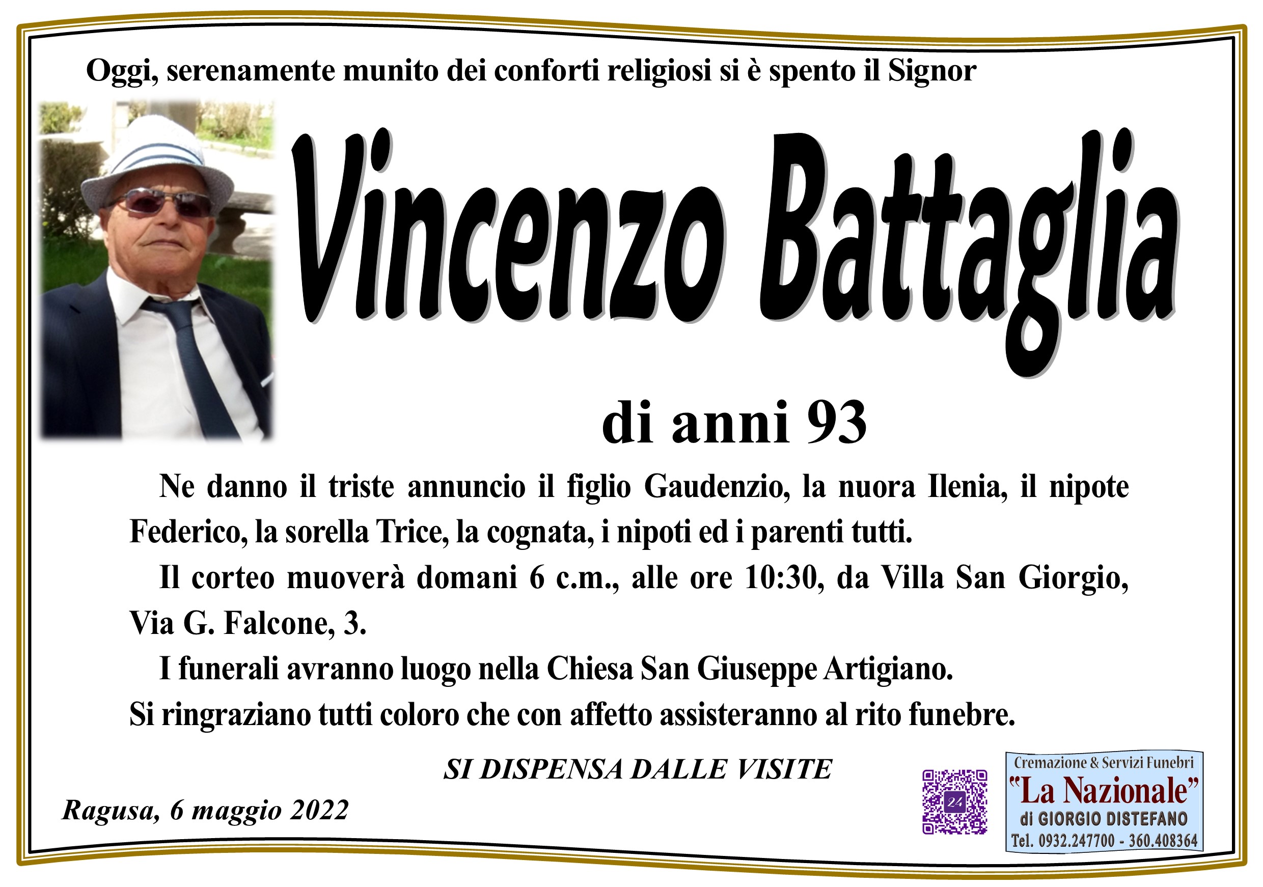 Necrologi: Vincenzo Battaglia
