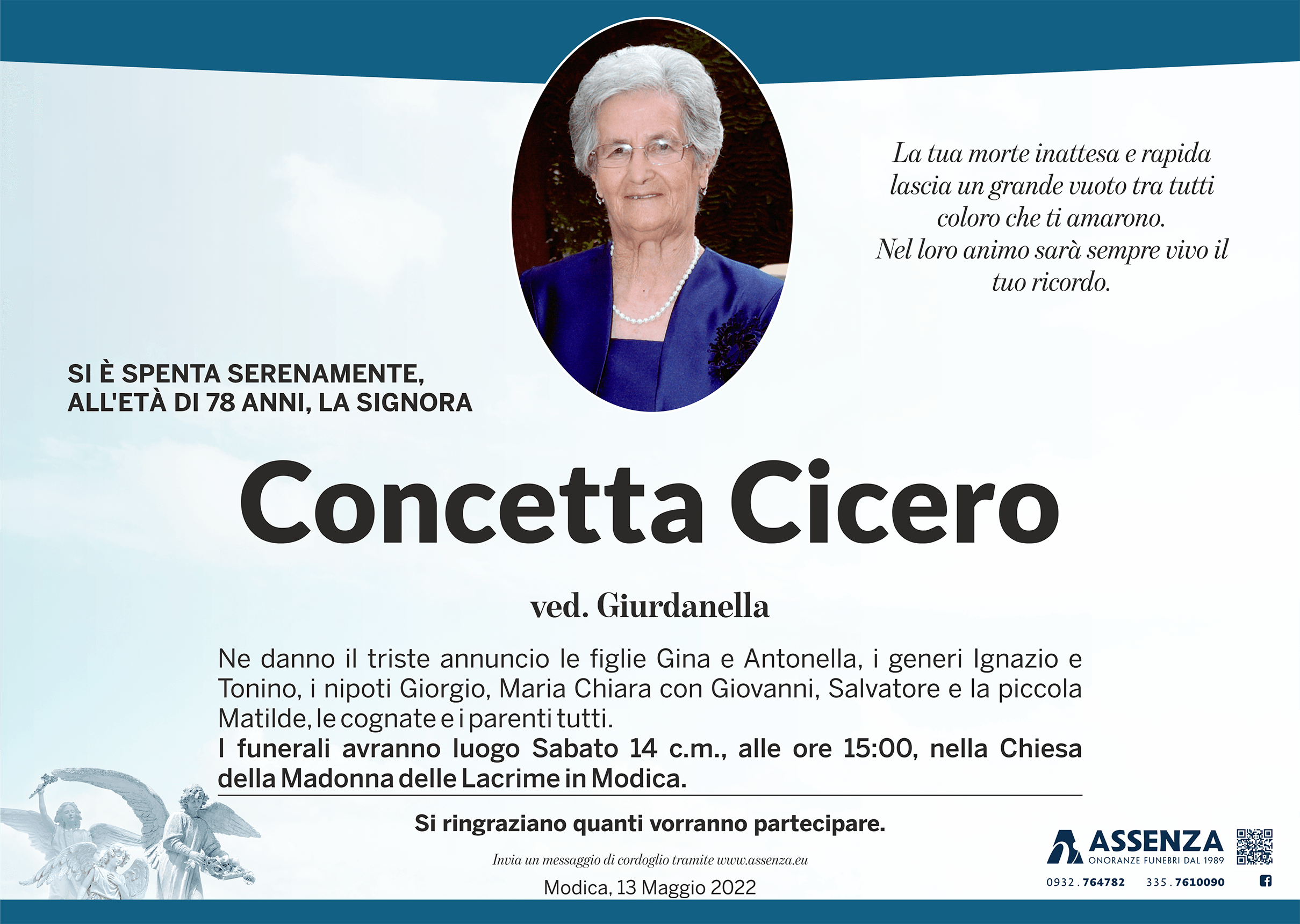 Necrologi: Concetta Cicero