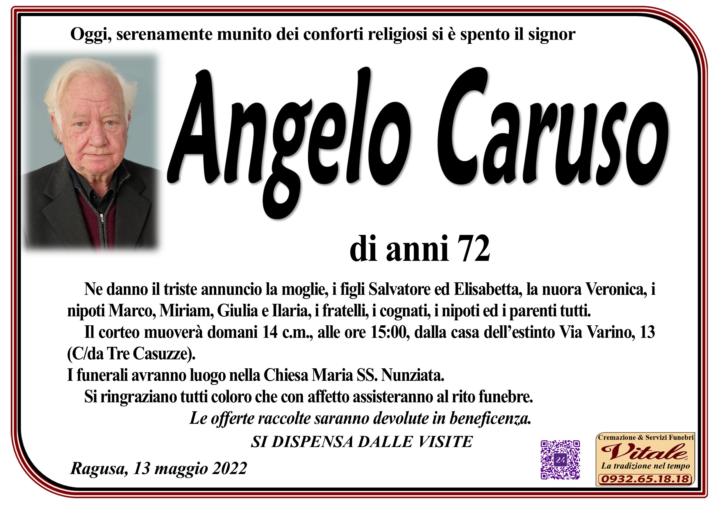 Necrologi: Angelo Caruso