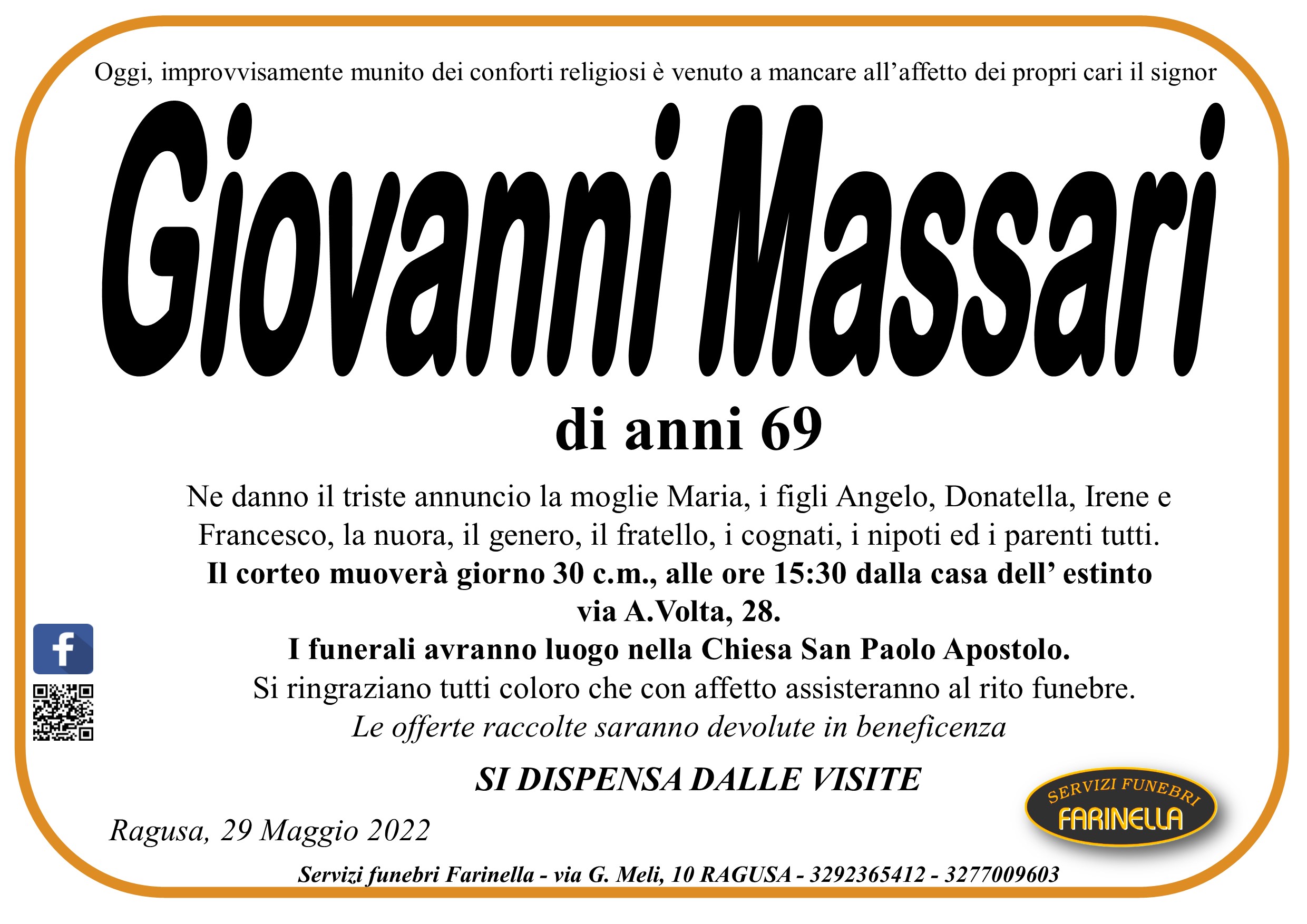Necrologi: Giovanni Massari