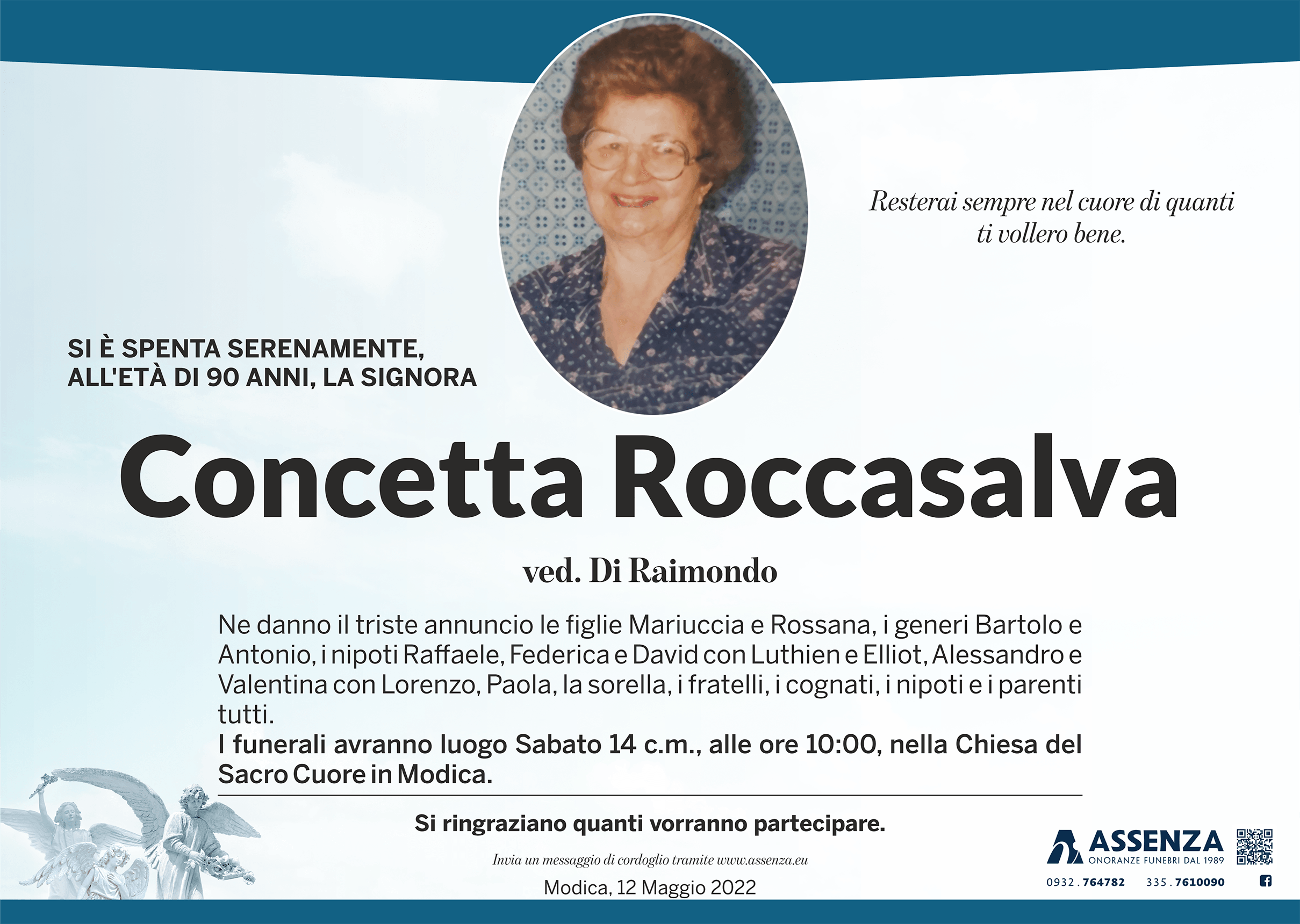 Necrologi: Concetta Roccasalva