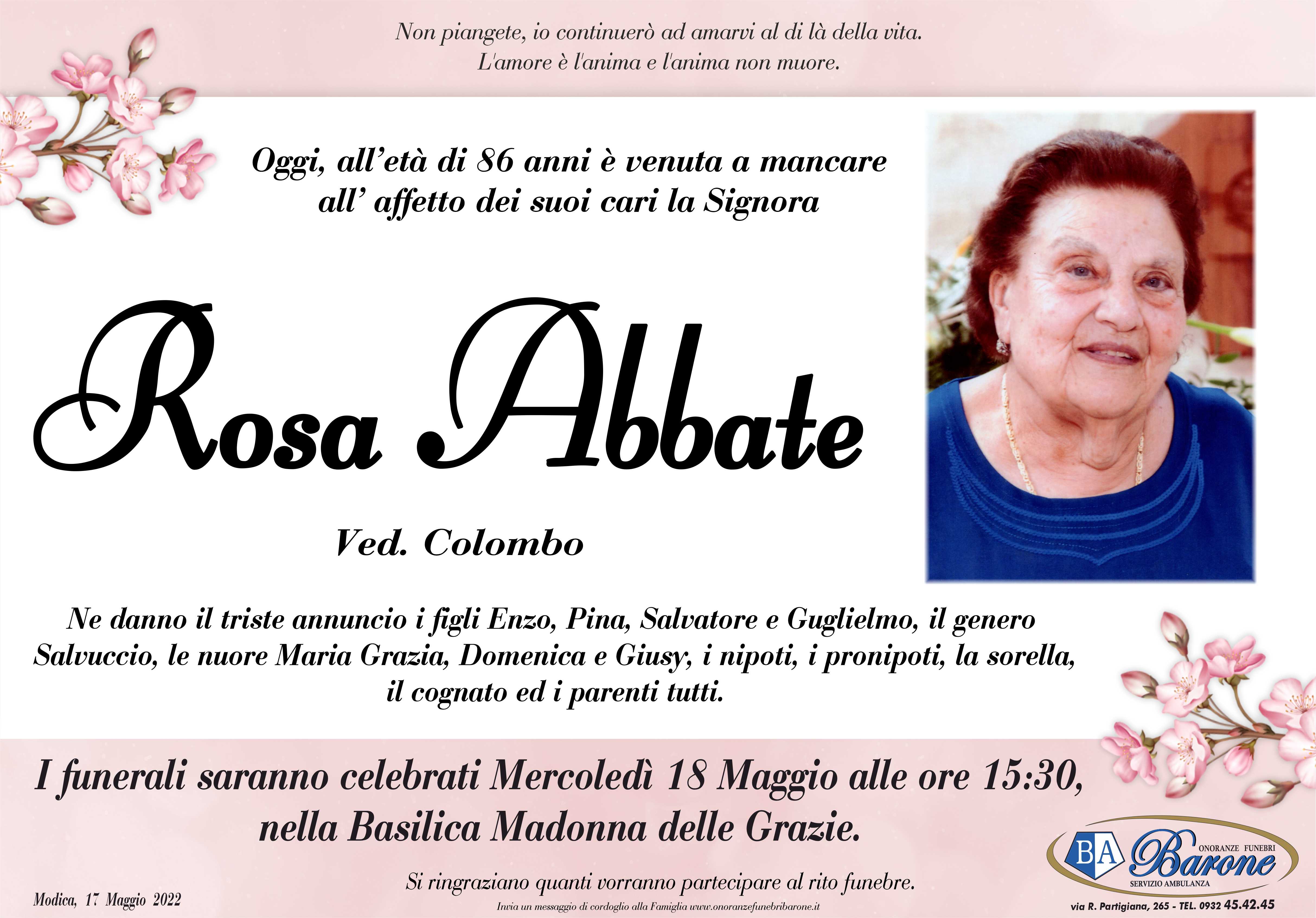 Necrologi: Rosa Abbate