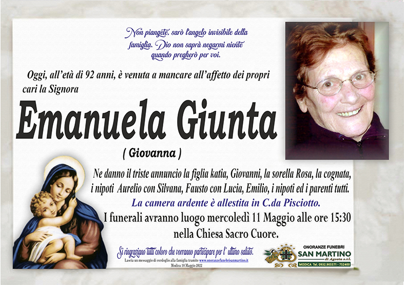 Necrologi: Emanuela Giunta
