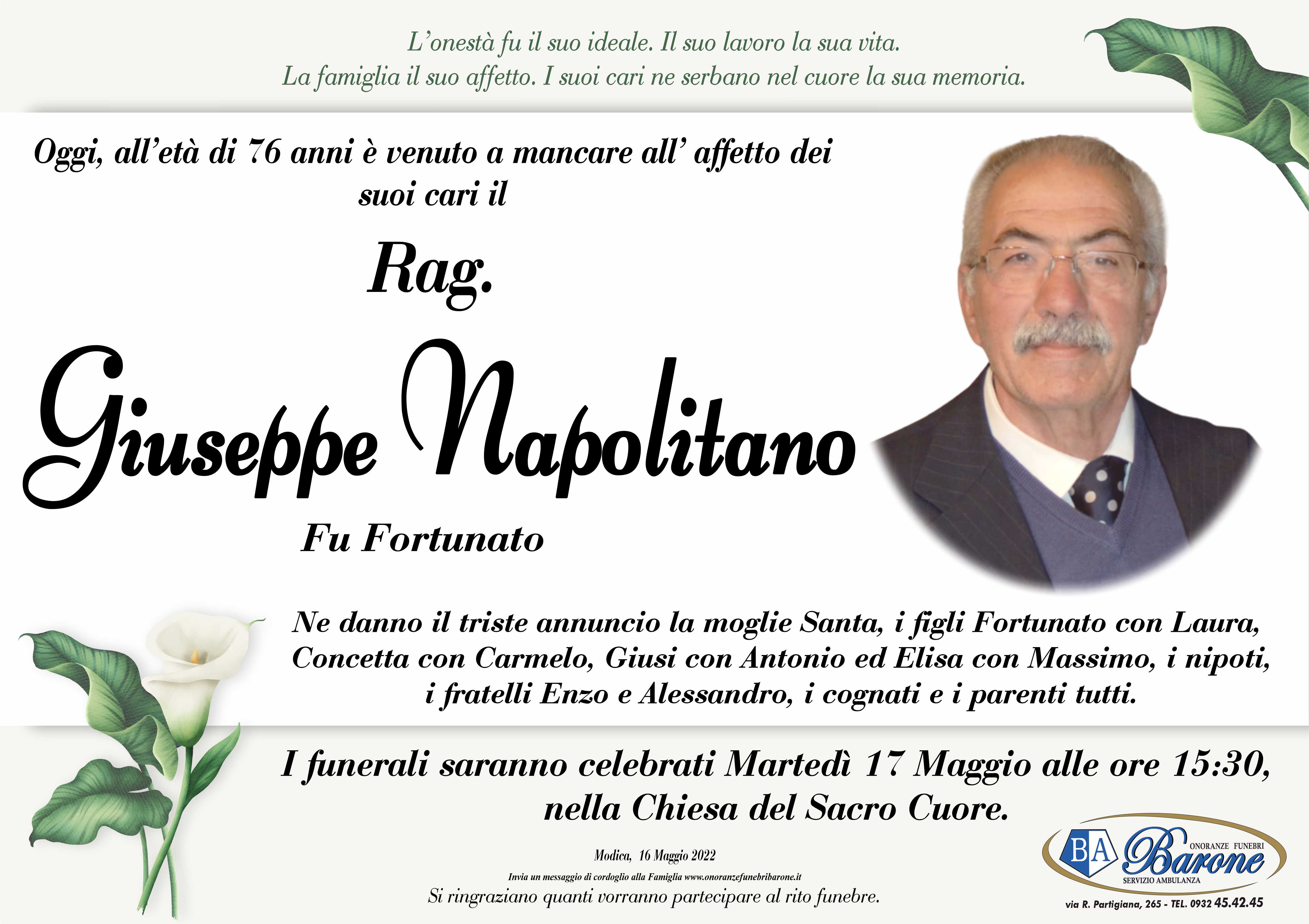 Necrologi: Giuseppe Napolitano