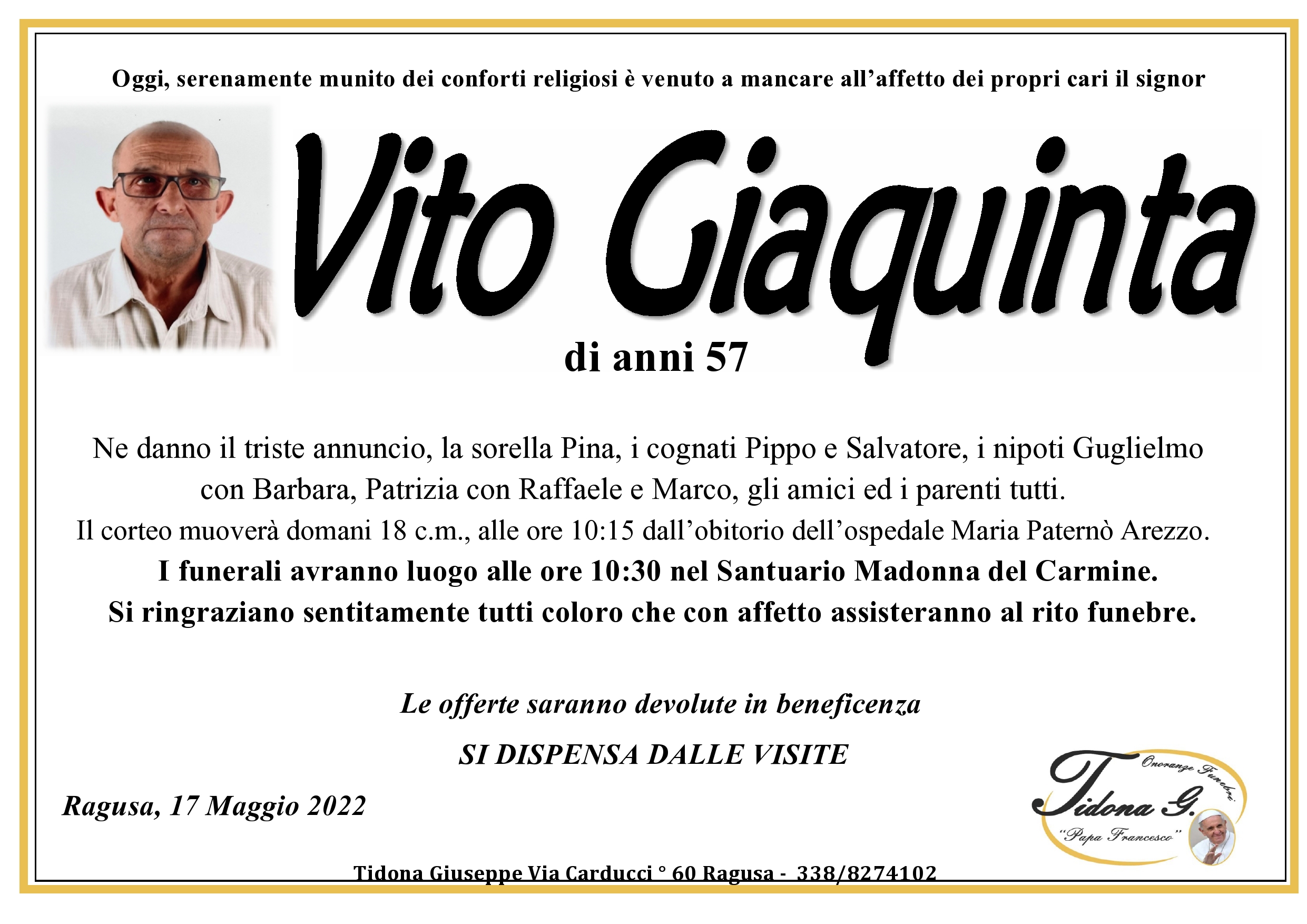 Necrologi: Vito Giaquinta