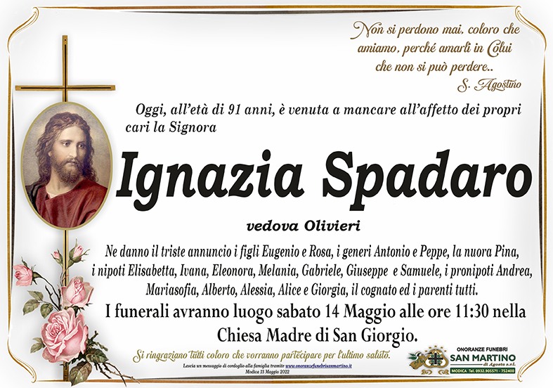 Necrologi: E’ deceduta Ignazia Spadaro
