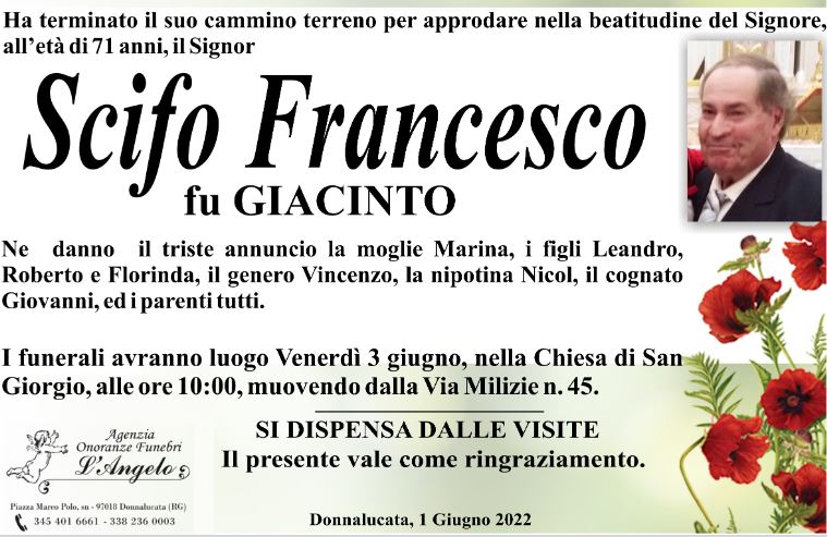 Necrologi: Francesco Scifo
