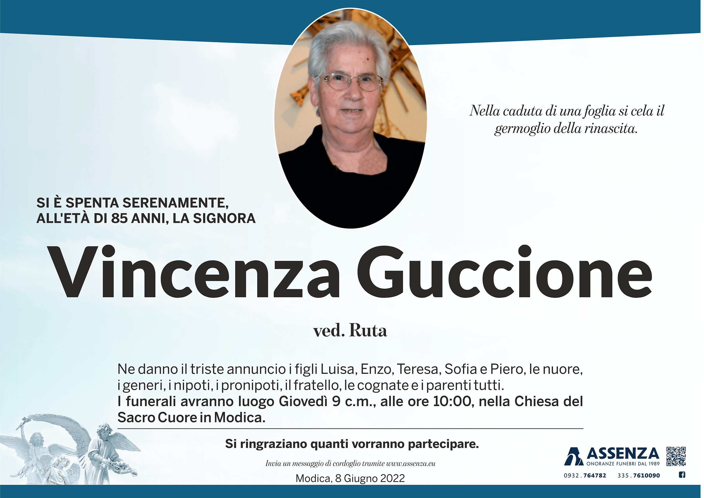 Necrologi: Vincenza Guccione