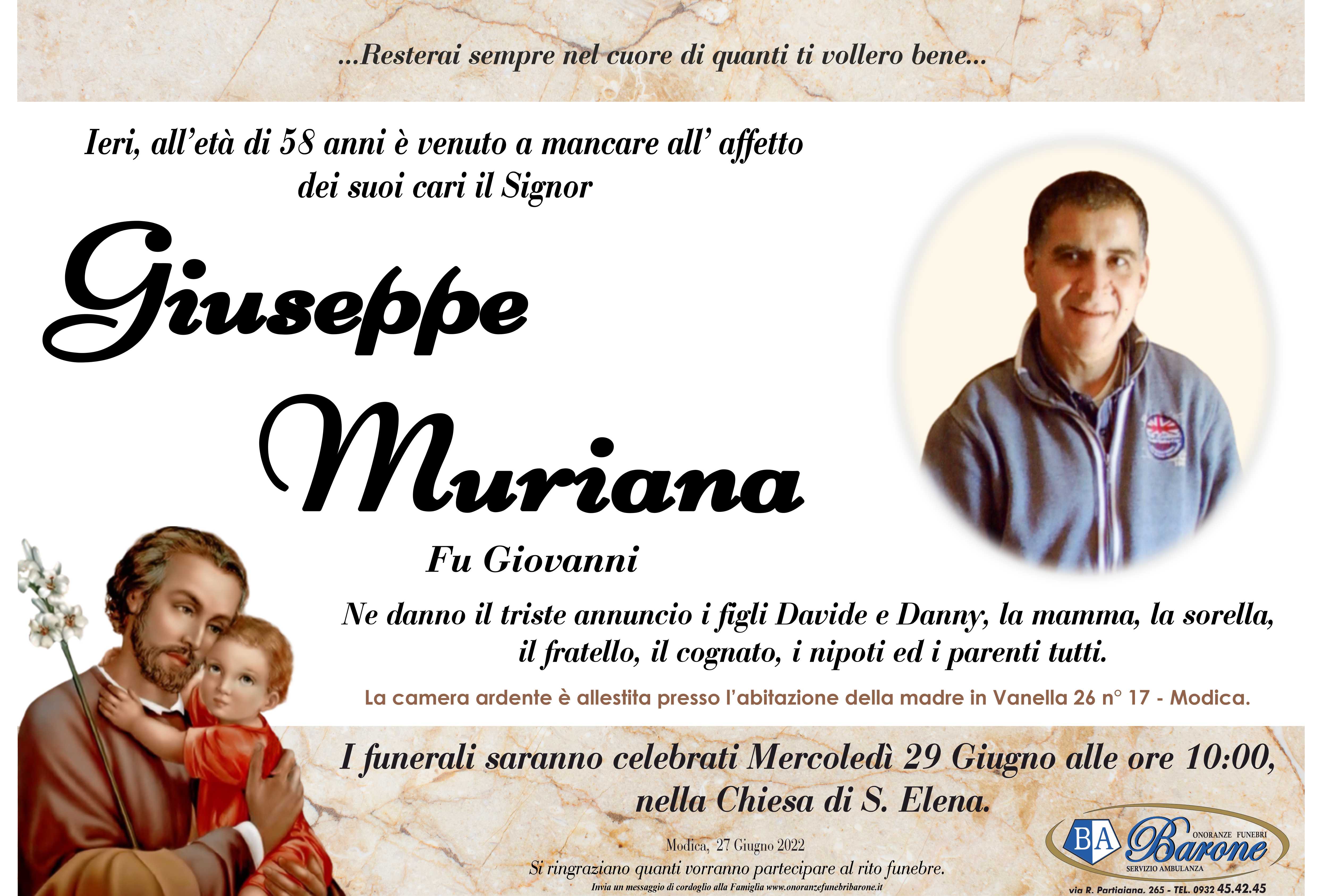 Necrologi: Giuseppe Muriana