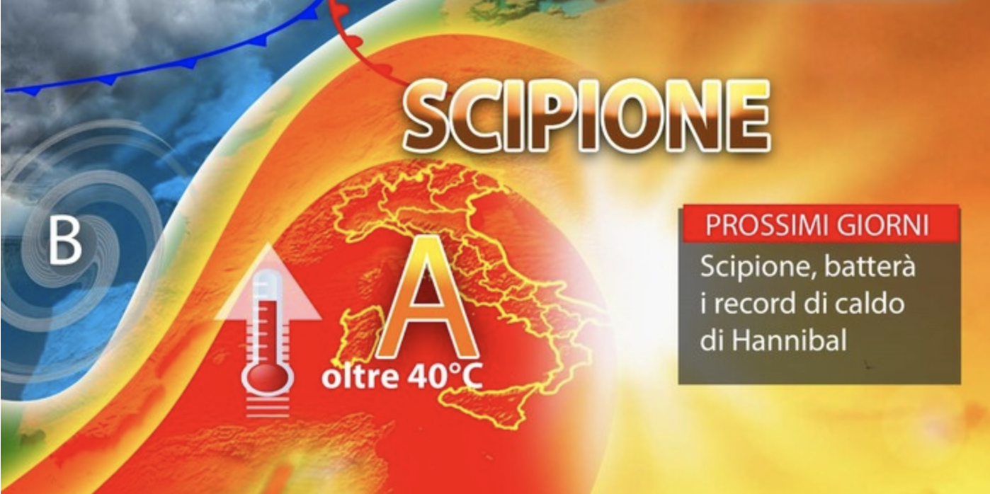 Arriva Scipione. Il termometro in Sicilia toccherà i 40°