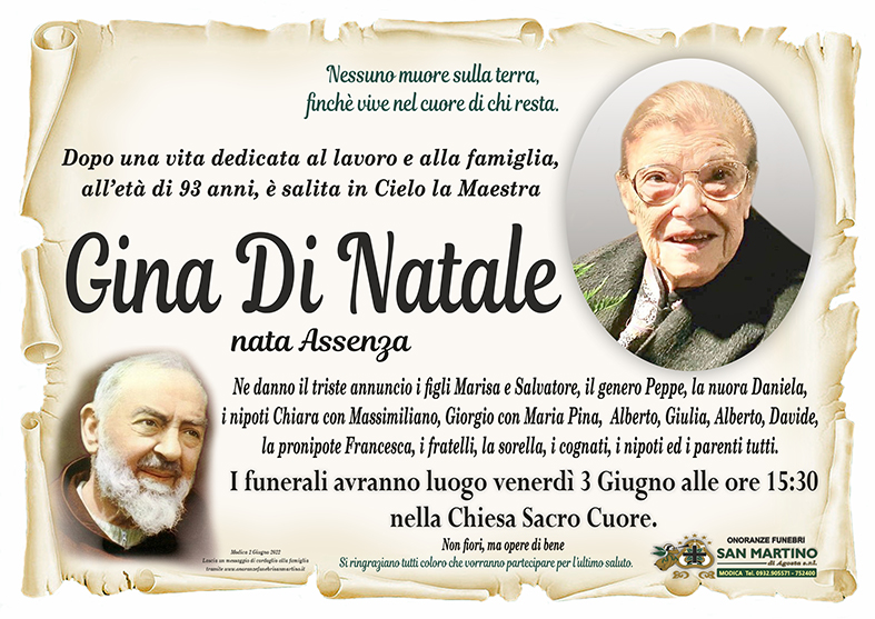 Necrologi: maestra Gina Di Natale
