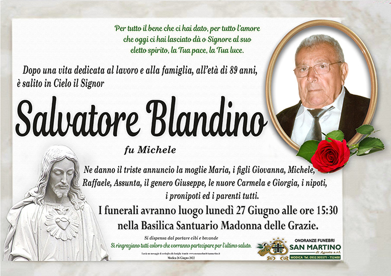 Necrologi: Salvatore Blandino
