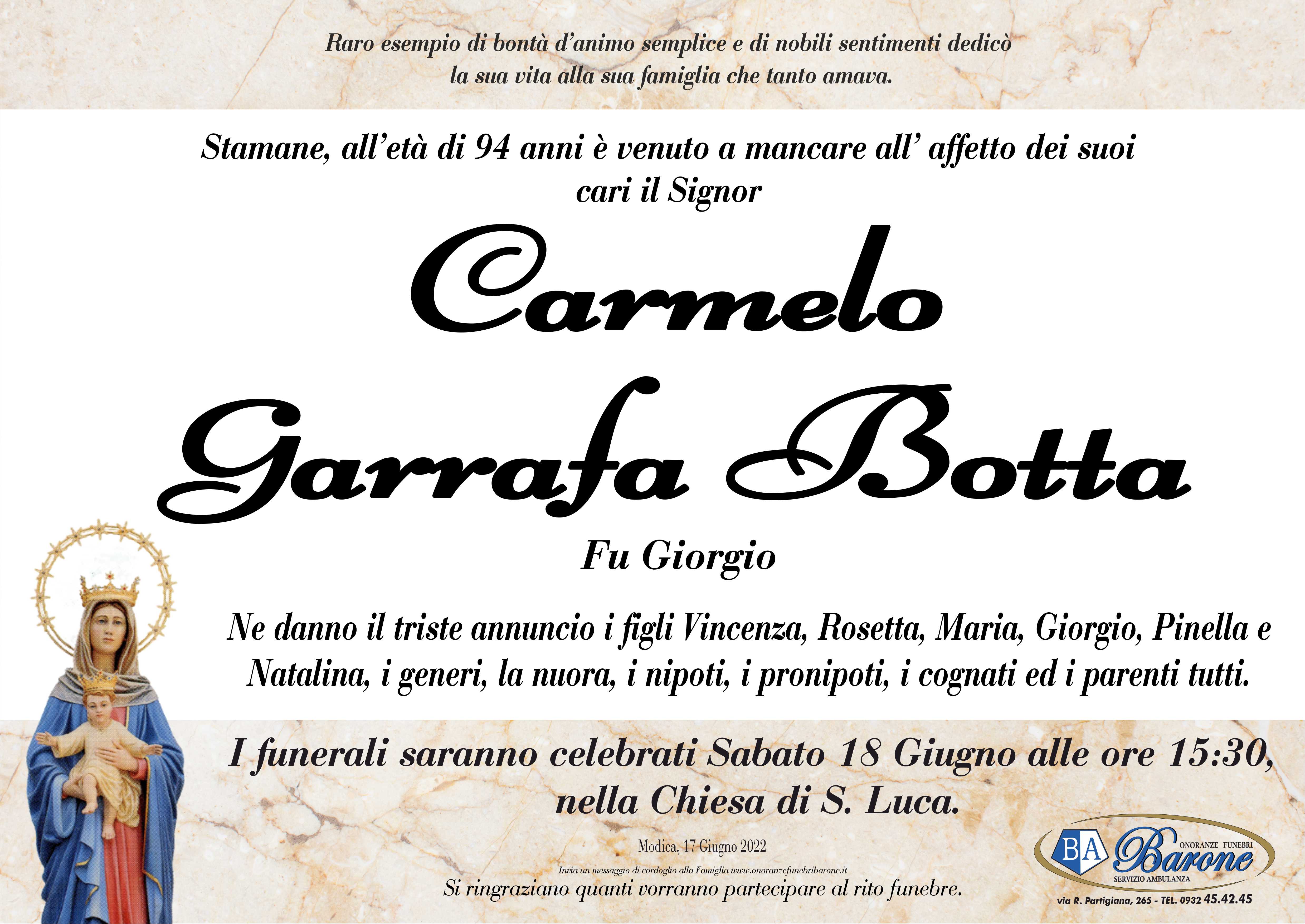 Necrologi: Carmelo Garrafa Botta