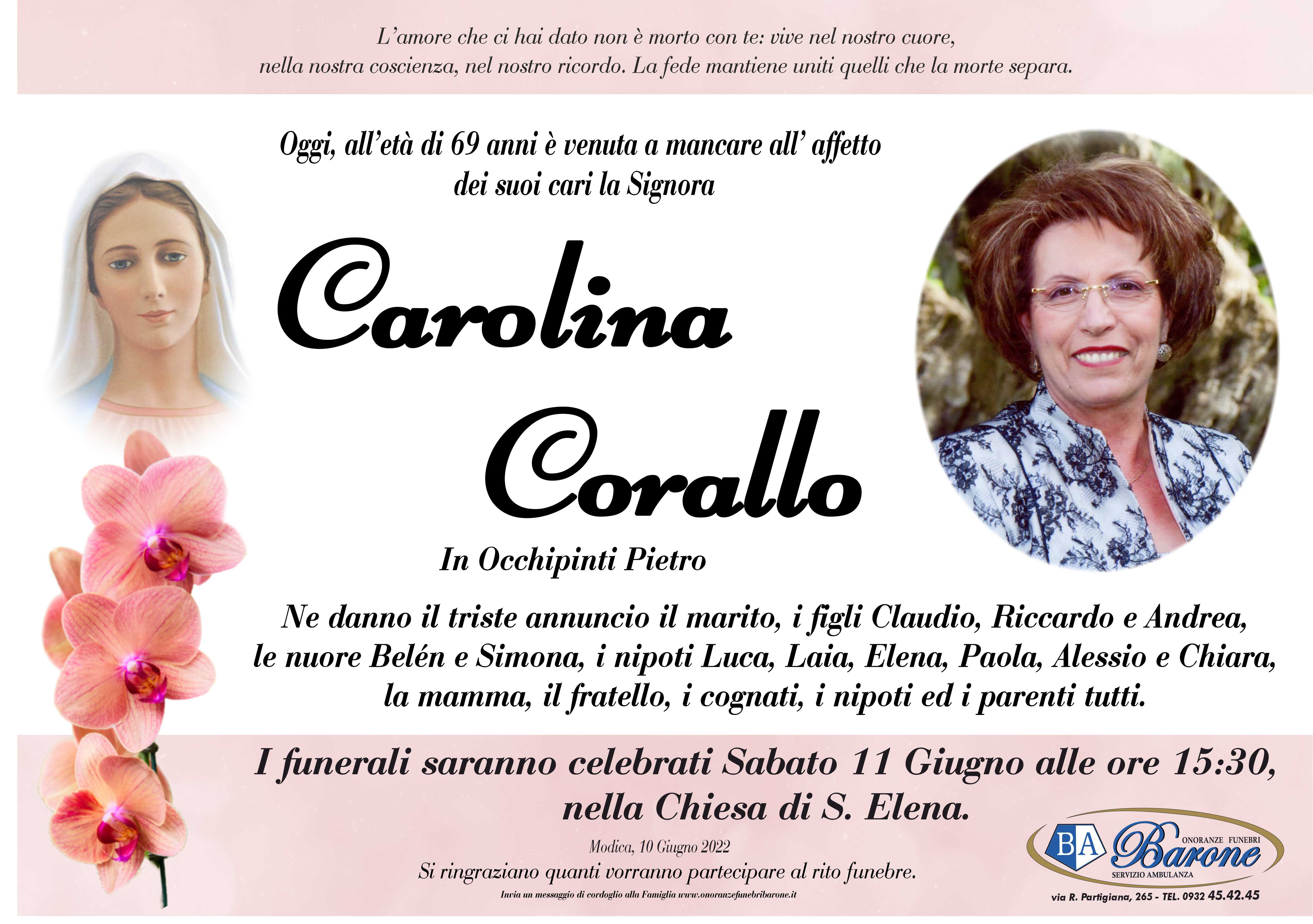 Necrologi: Carolina Corallo