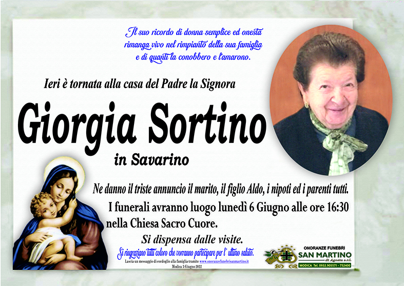 Necrologi: Giorgia Sortino