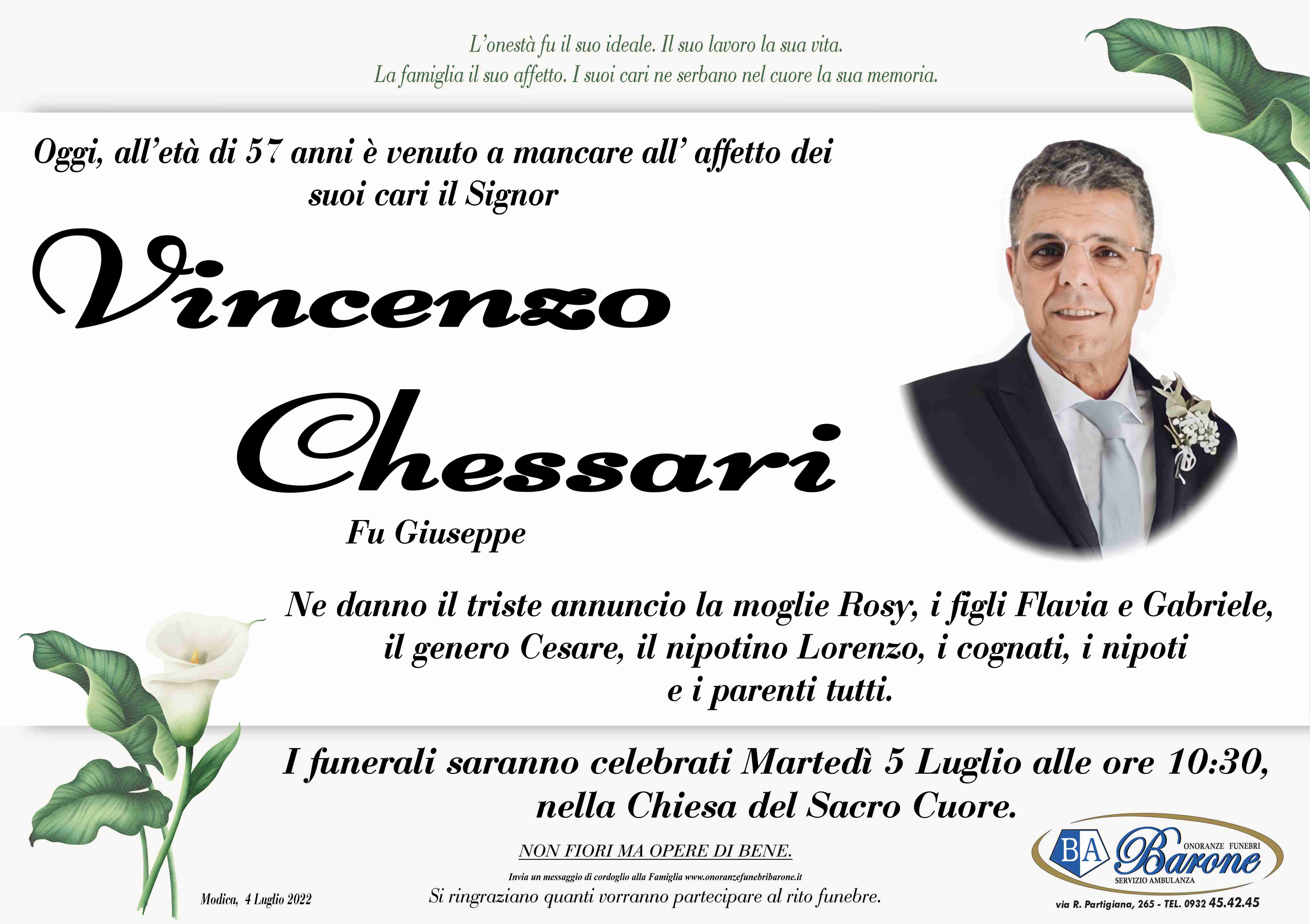 Necrologi: Vincenzo Chessari