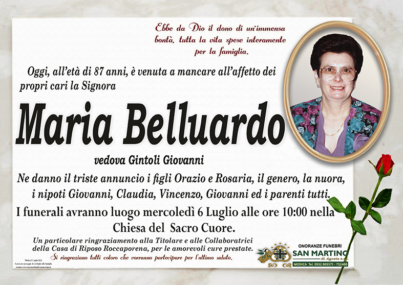 Necrologi: Maria Belluardo