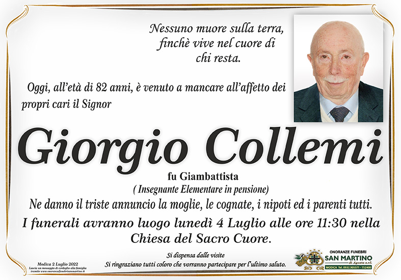 Necrologi: Giorgio Collemi