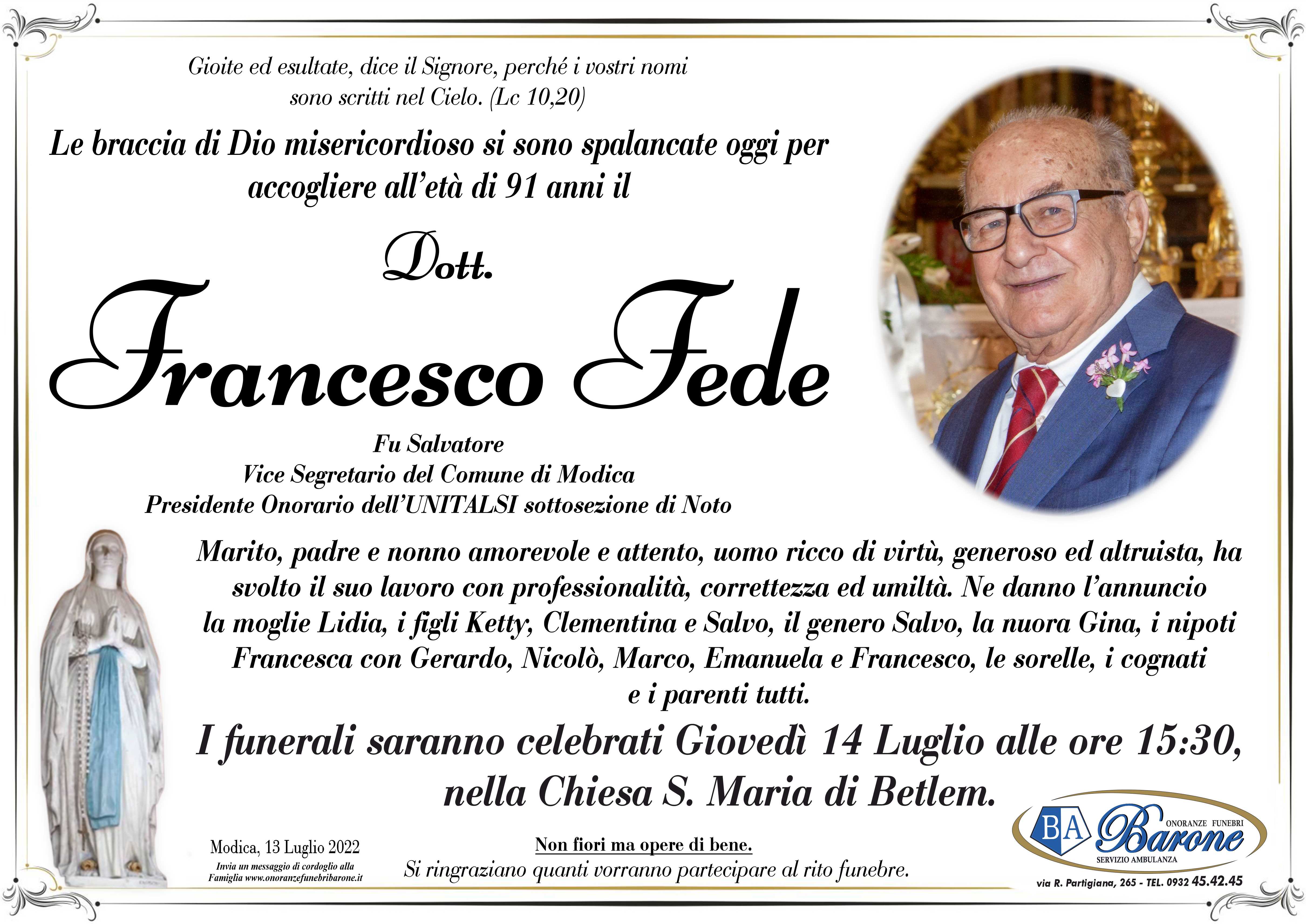 Necrologi: Francesco Fede