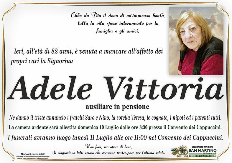Necrologi: Adele Vittoria