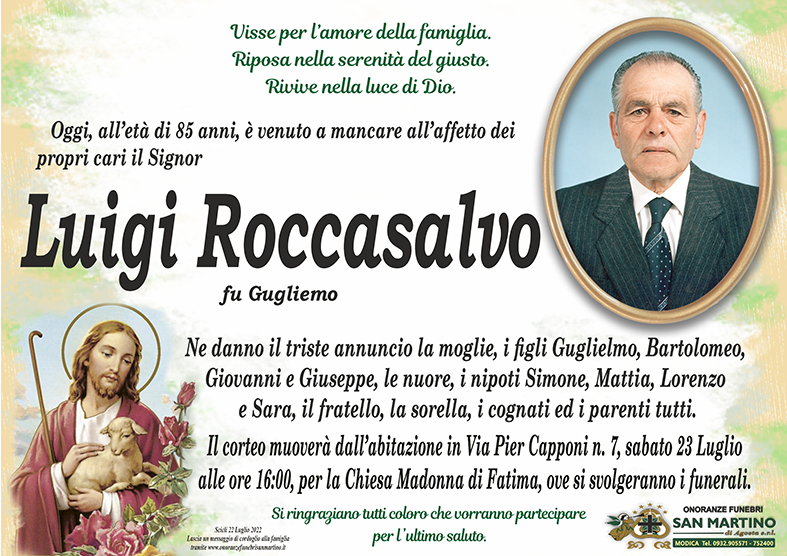 Necrologi: Luigi Roccasalvo
