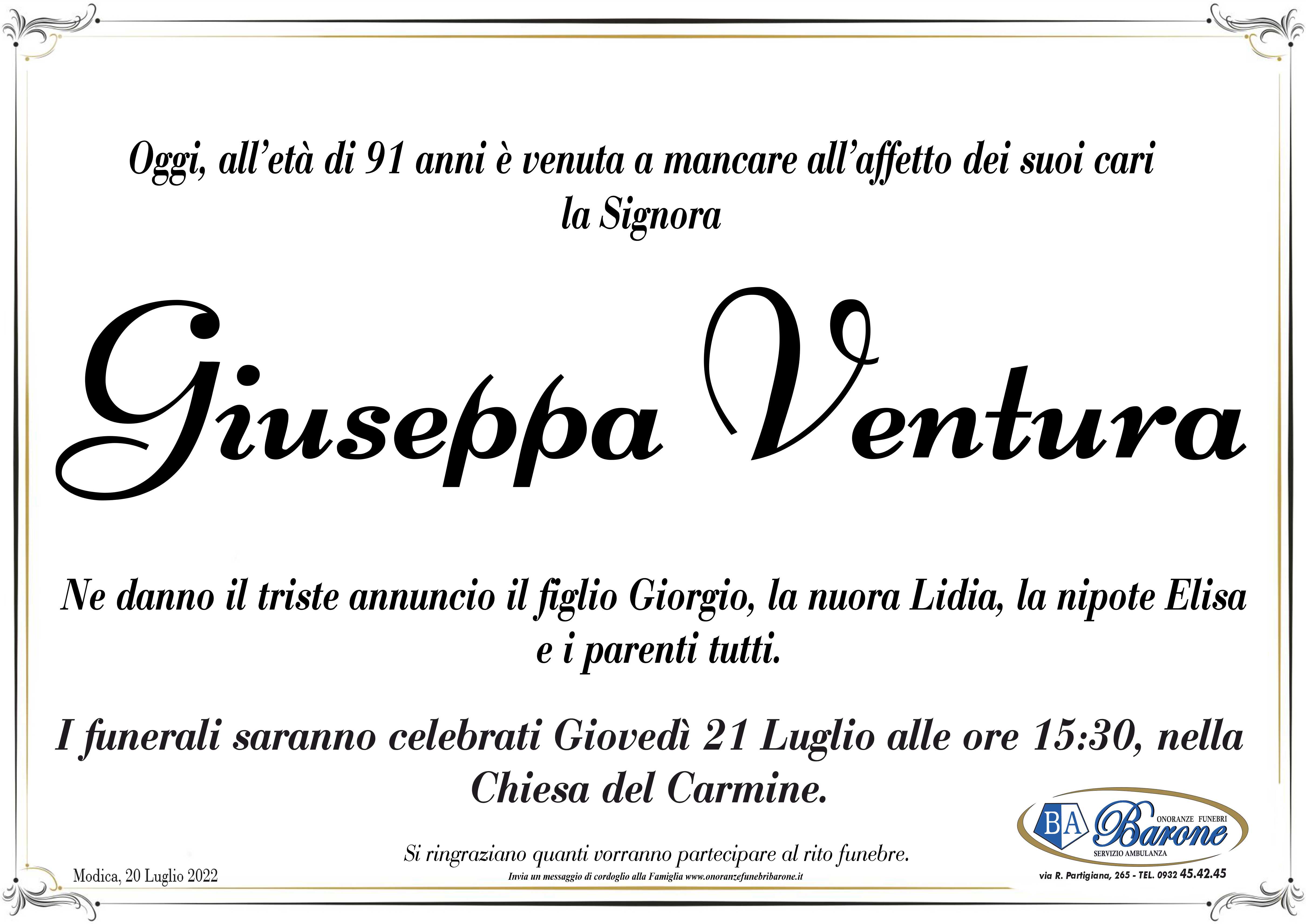 Necrologi: Giuseppa Ventura