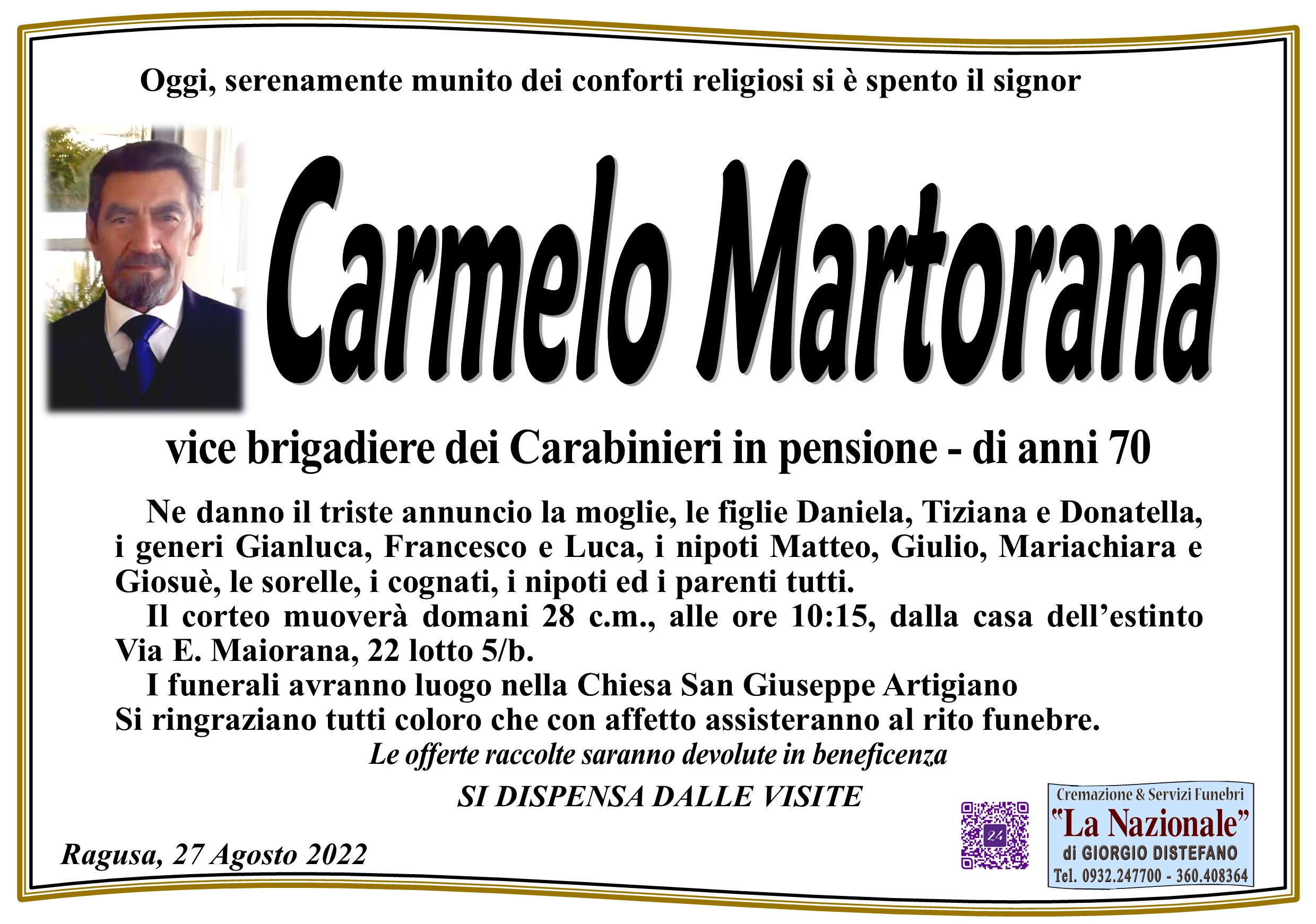 Necrologi: Carmelo Martorana